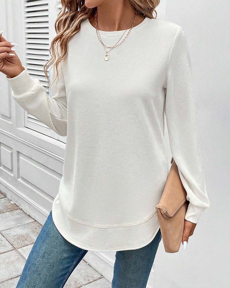 Amari | Bluza cu guler rotund și mâneci lungi