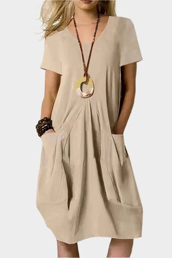 Rochie lungă aerisită cu buzunare