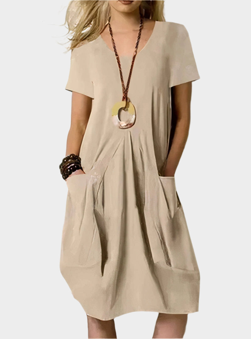 Rochie lungă aerisită cu buzunare