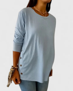 Megan™ | Bluza elegantă cu guler rotund