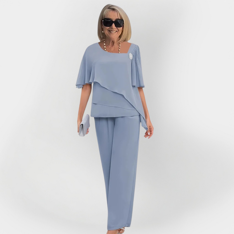 Set elegant dublu de bluză și pantaloni