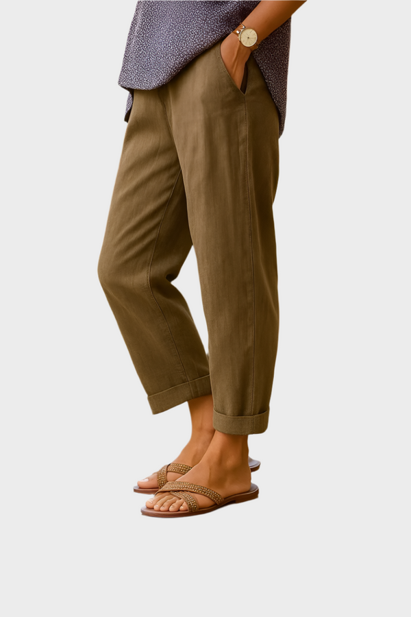 Pantaloni de vară din in și bumbac