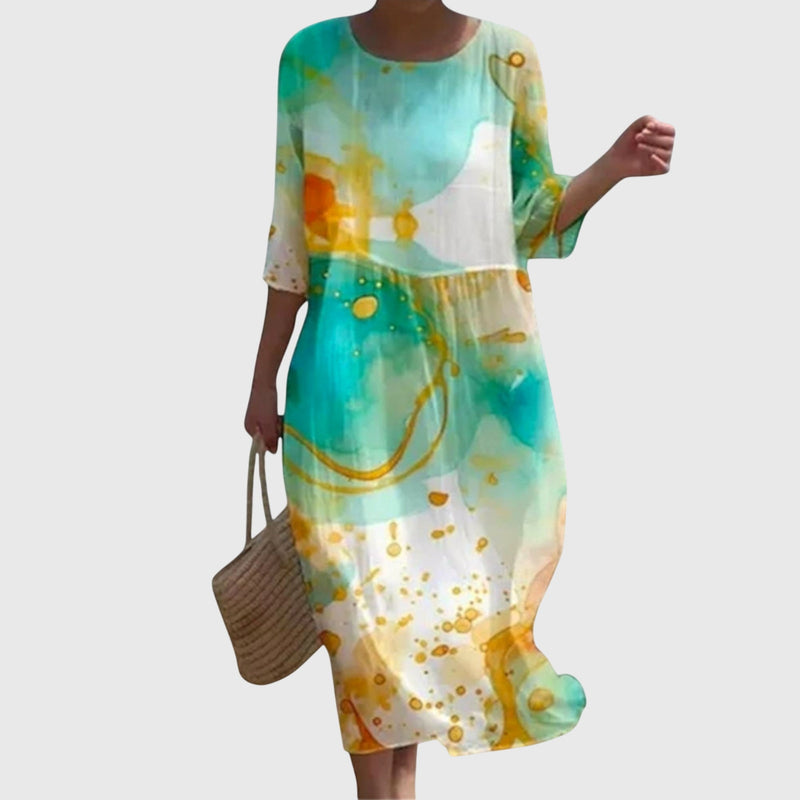 Hayley™ | Rochie maxi florală stilată