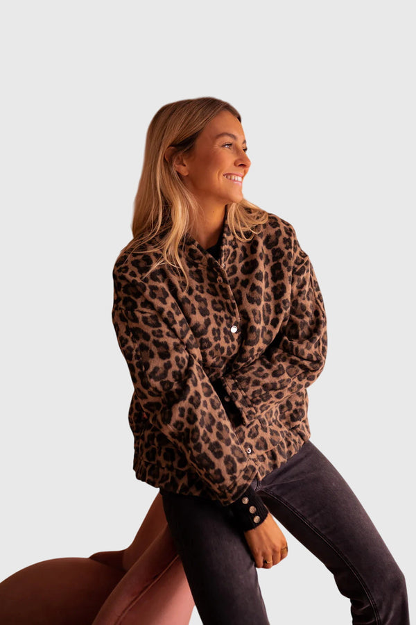 Elodie | Jachetă stilată cu imprimeu leopard