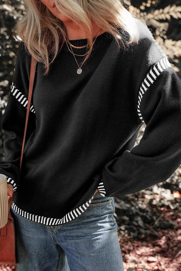 Marisa - Pulover Chic cu Contrast