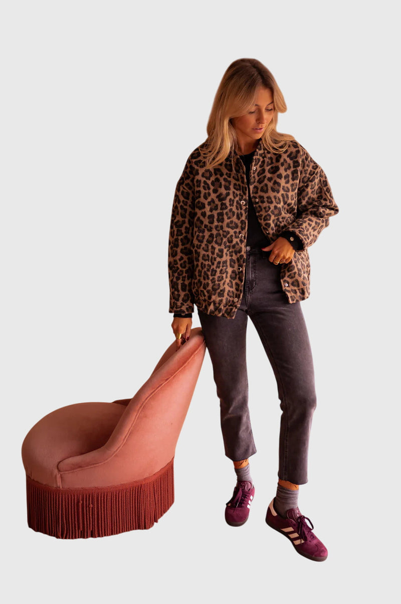 Elodie | Jachetă stilată cu imprimeu leopard