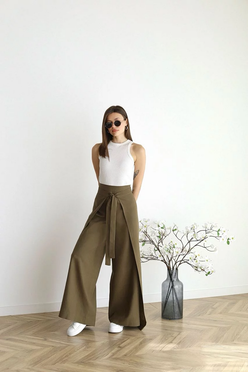 ARIANE – PANTALONI LARGI DIN IN PENTRU FEMEI