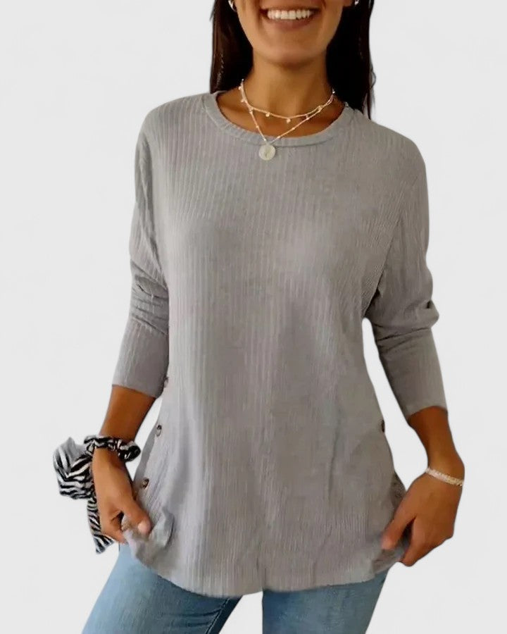 Megan™ | Bluza elegantă cu guler rotund