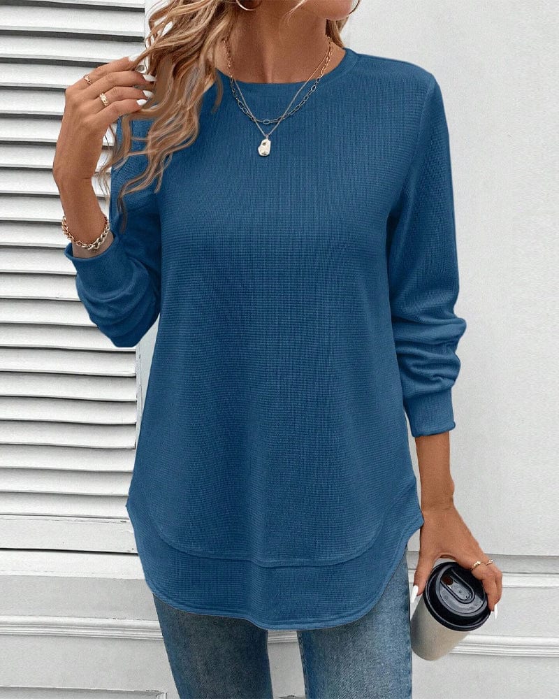 Amari | Bluza cu guler rotund și mâneci lungi