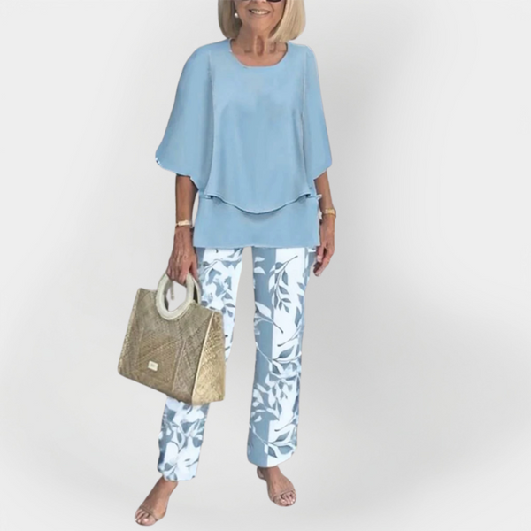 Set elegant cu bluză și pantaloni confortabili