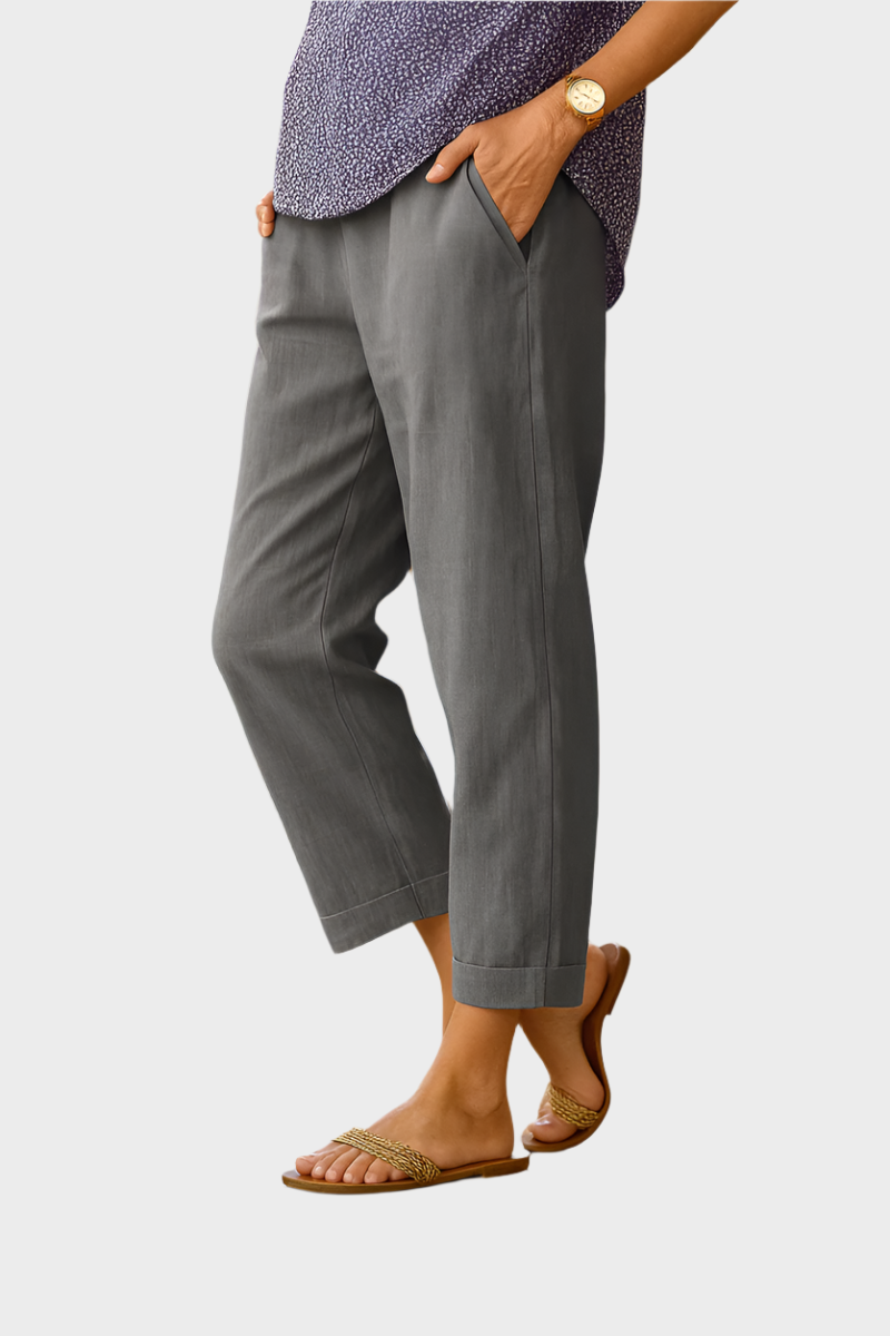 Pantaloni de vară din in și bumbac
