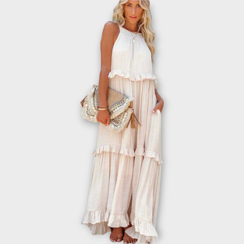 Rochie cu bretele subțiri și linie elegantă