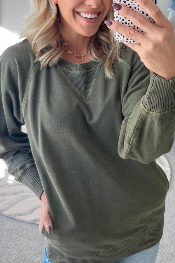 VIOLA - Pulover cu dungi și buzunare