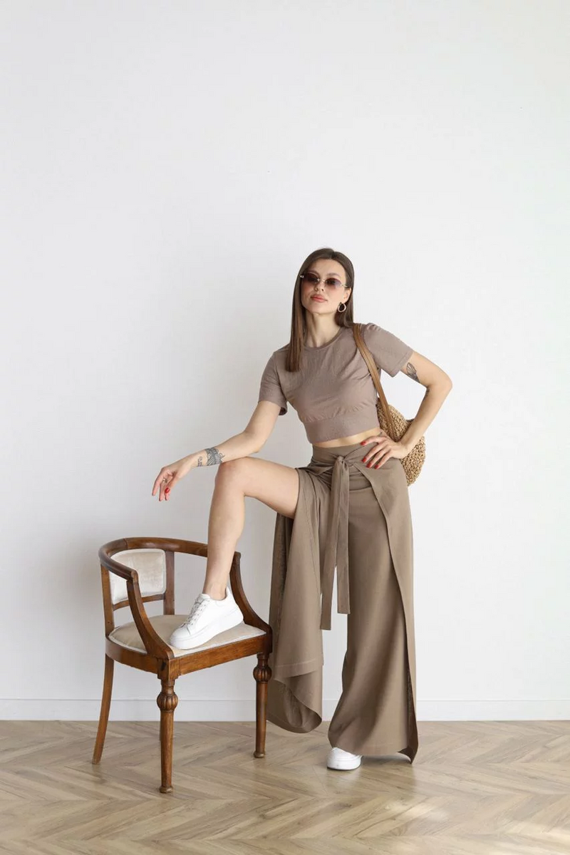 ARIANE – PANTALONI LARGI DIN IN PENTRU FEMEI