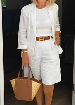Zoey | Costum casual elegant cu pantaloni scurți