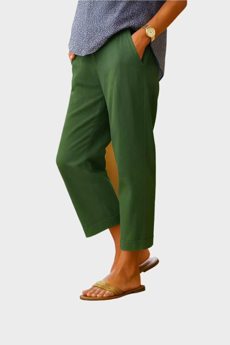 Pantaloni de vară din in și bumbac