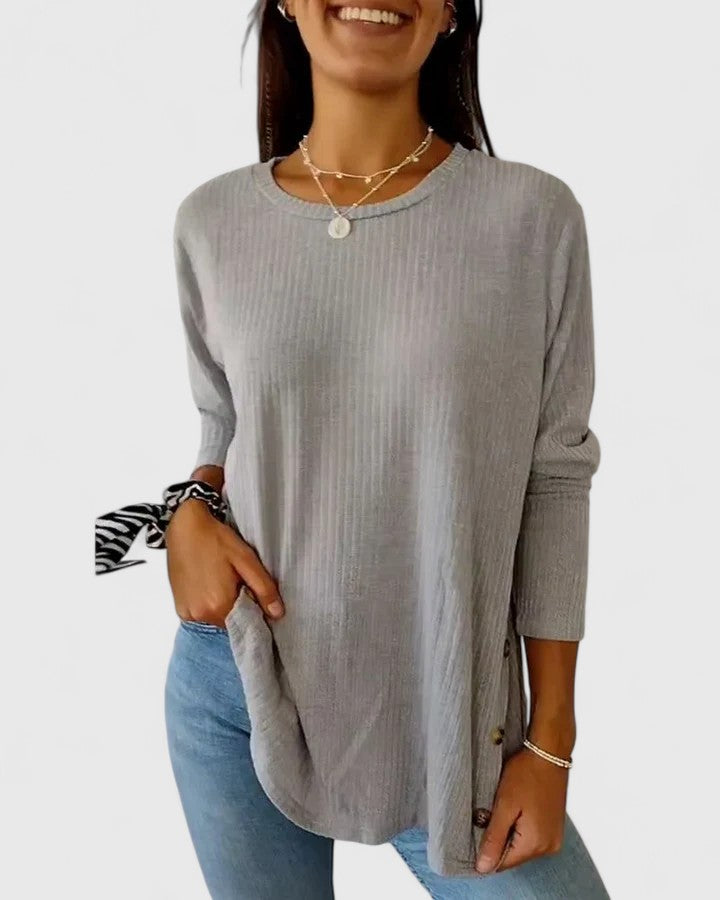 Megan™ | Bluza elegantă cu guler rotund