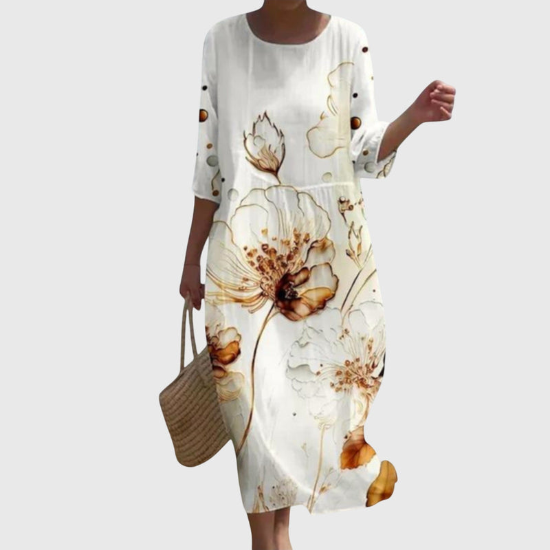 Hayley™ | Rochie maxi florală stilată