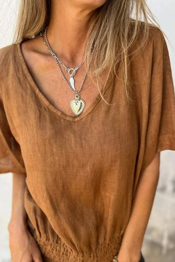 LENNOX – TRICOU CU DECOLTEU ÎN V STRÂMT