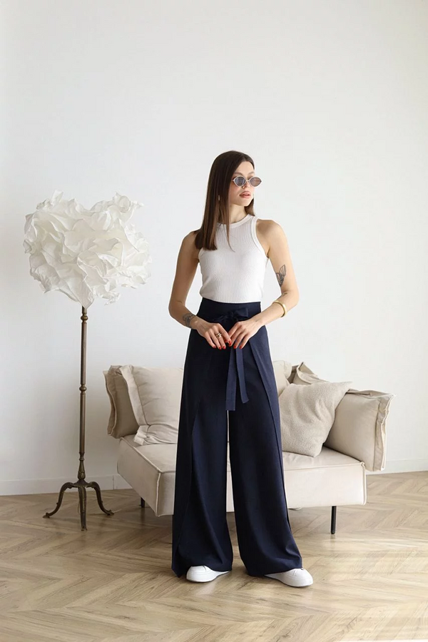 ARIANE – PANTALONI LARGI DIN IN PENTRU FEMEI