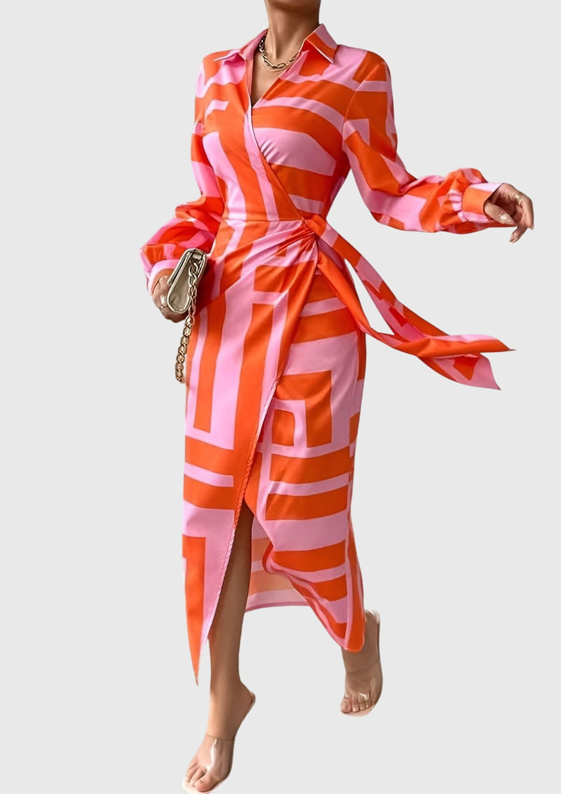 Everly™ | Rochie elegantă tip înfășurat cu imprimeu