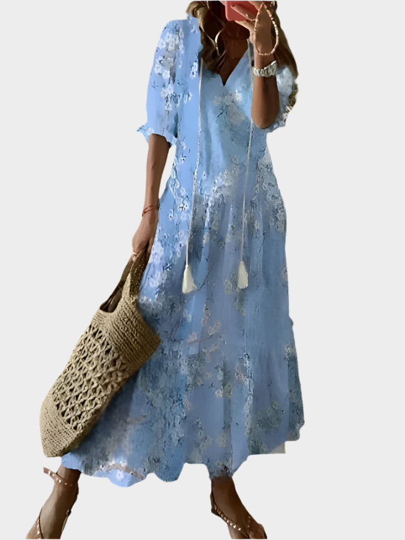 Rochie vintage cu decolteu în V
