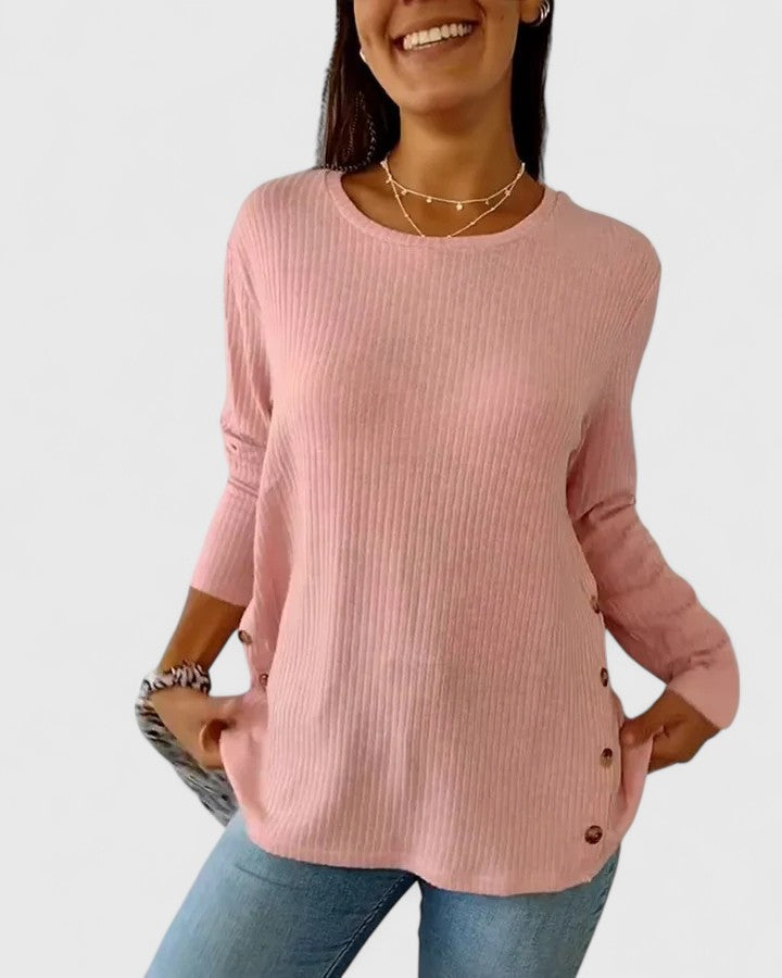 Megan™ | Bluza elegantă cu guler rotund