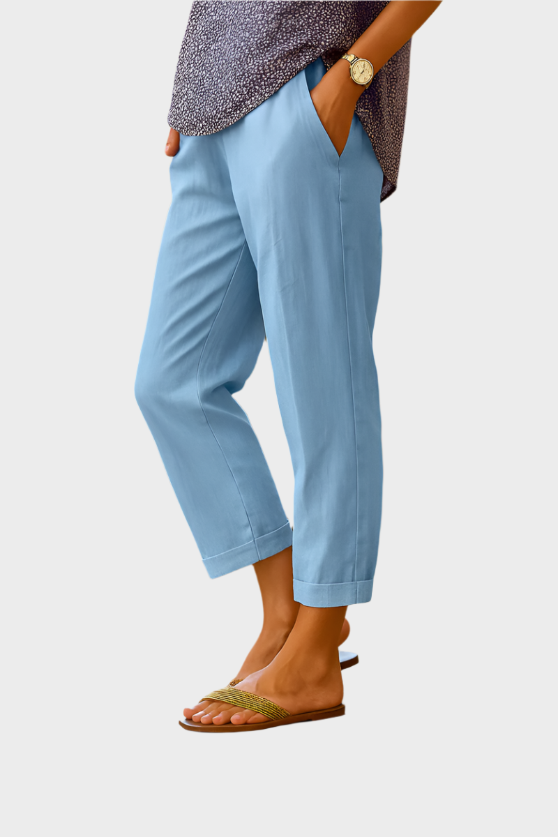 Pantaloni de vară din in și bumbac