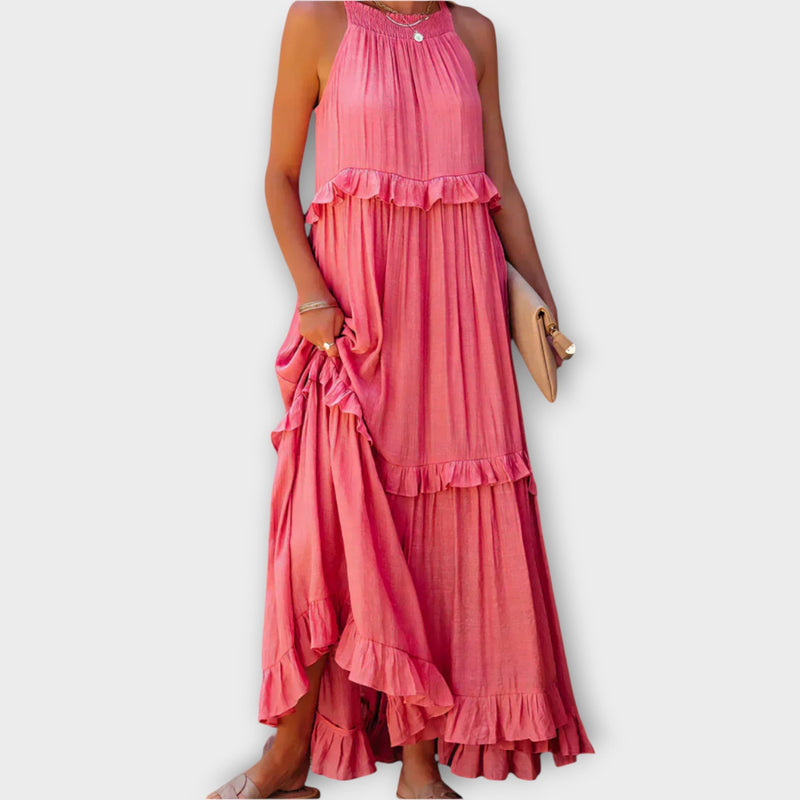 Rochie cu bretele subțiri și linie elegantă