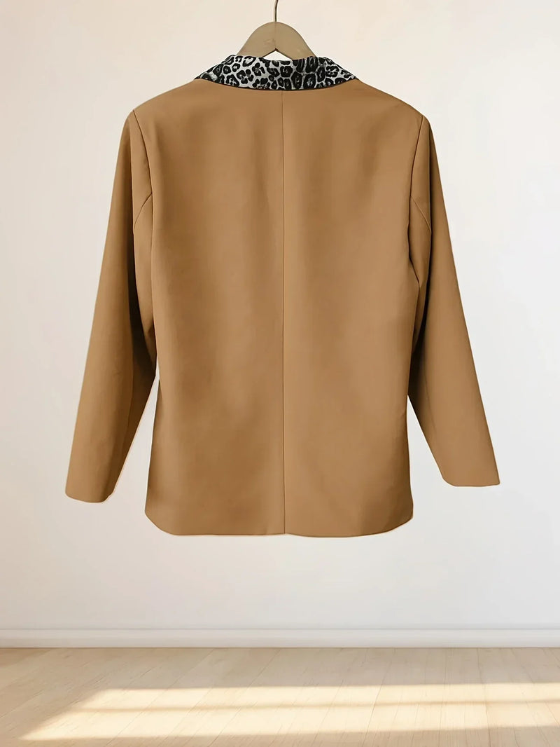 Peyton™ - Palton elegant cu guler cu imprimeu leopard