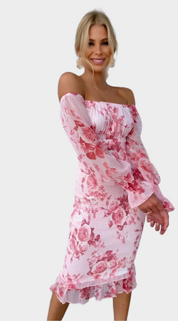 Rochie midi dulce florală