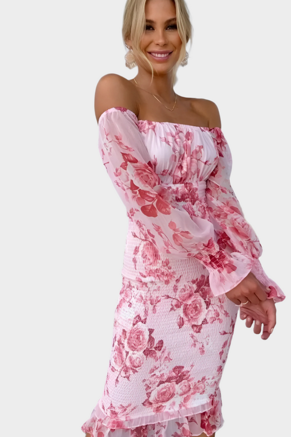 Rochie midi dulce florală