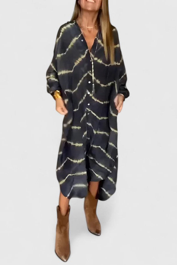 Amelie™ | Rochie maxi elegantă boho cu dungi