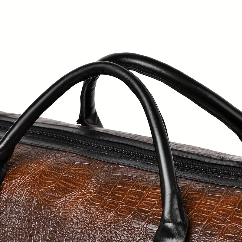 Lucas™ - Geantă de voiaj vintage cu model de crocodil