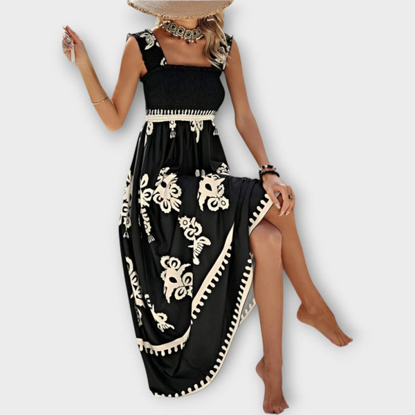 Rochie de plajă elegantă cu decolteu pătrat