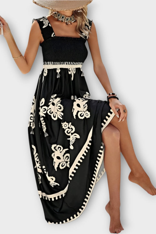 Rochie de plajă elegantă cu decolteu pătrat