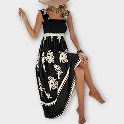 Rochie de plajă elegantă cu decolteu pătrat