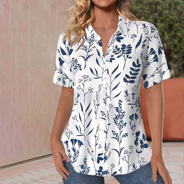 Ginette | Bluza casual cu imprimeu frunze