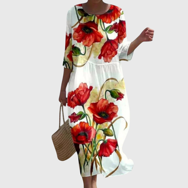 Hayley™ | Rochie maxi florală stilată