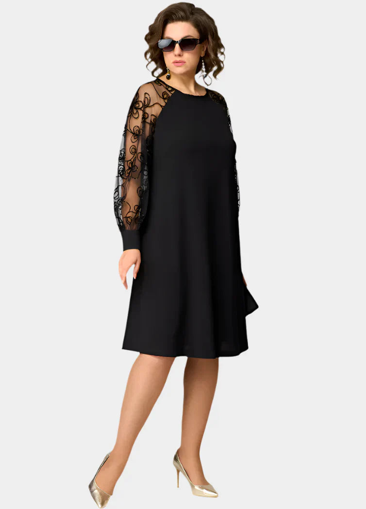 Rochie cu mâneci moi din dantelă