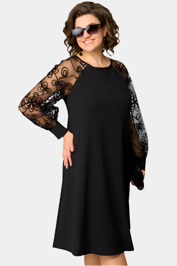 Rochie cu mâneci moi din dantelă