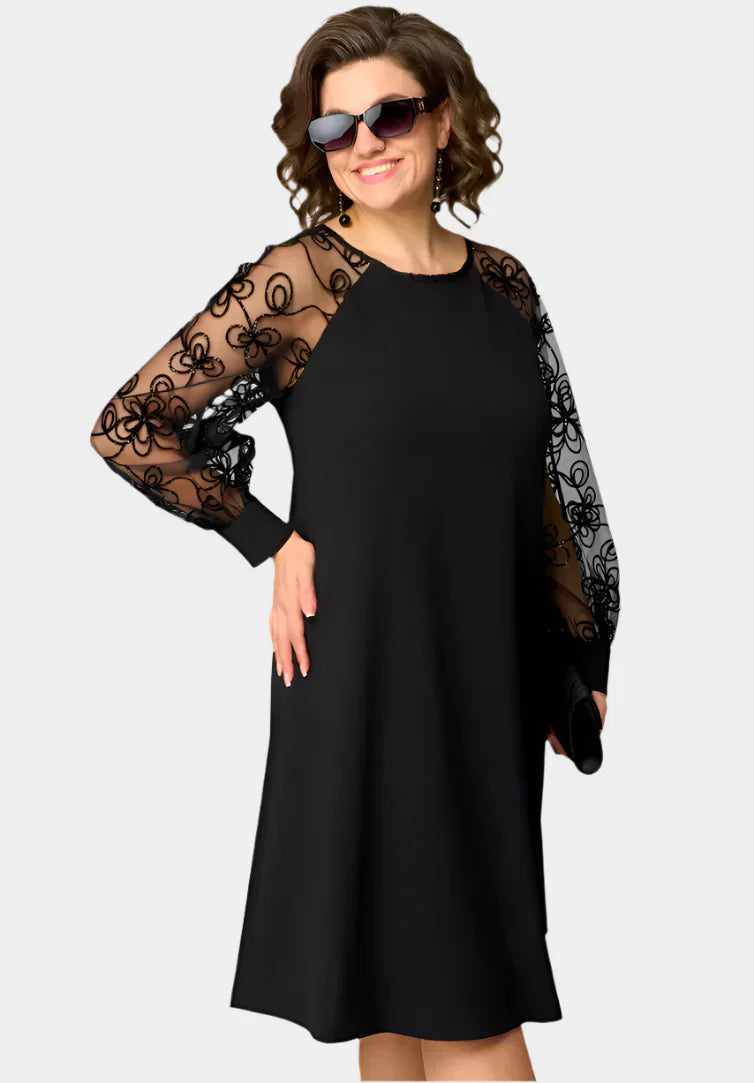 Rochie cu mâneci moi din dantelă