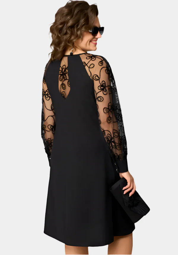 Rochie cu mâneci moi din dantelă
