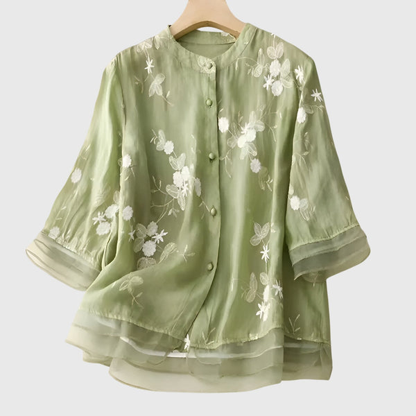 Nellie™ | Bluza elegantă cu flori brodate
