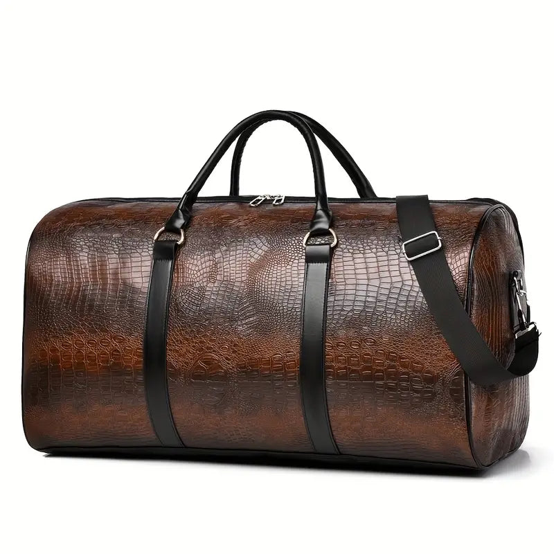 Lucas™ - Geantă de voiaj vintage cu model de crocodil
