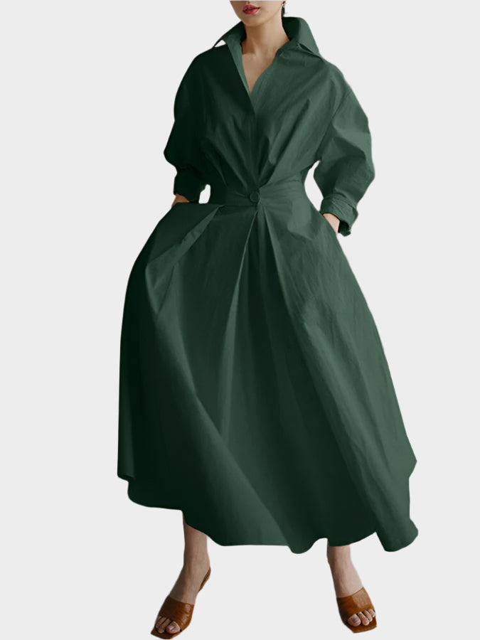 Rochie elegantă în linie A cu guler polo