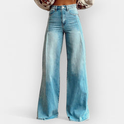 Pantaloni cu picior larg și design evazat