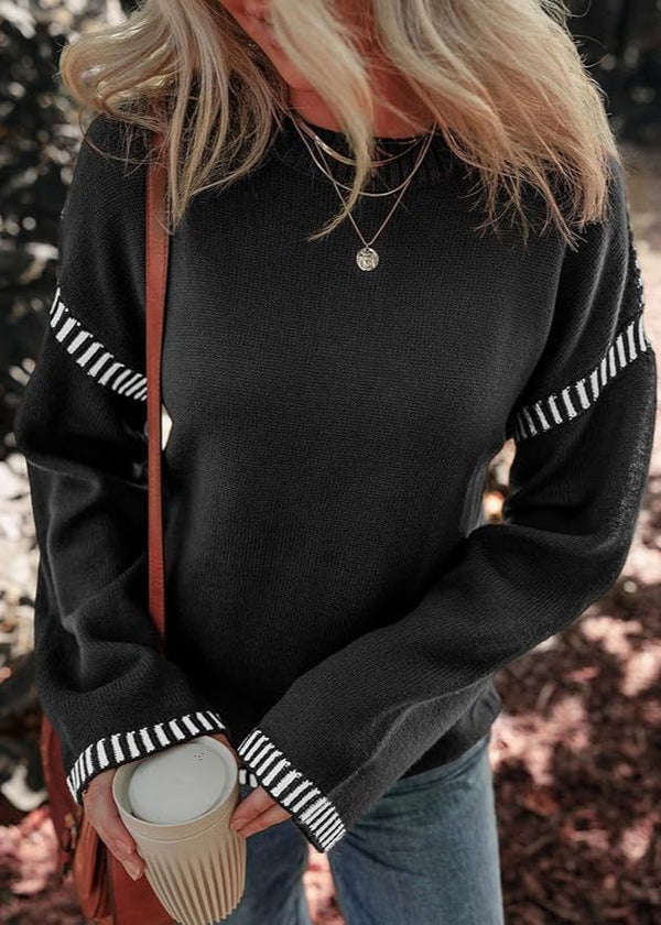 Marisa - Pulover Chic cu Contrast