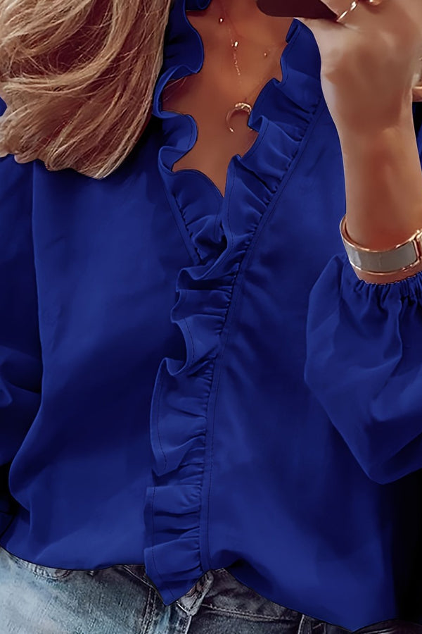 Cordelia | Bluza cu decolteu în V și volane