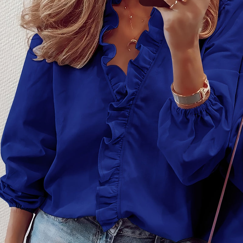 Cordelia | Bluza cu decolteu în V și volane